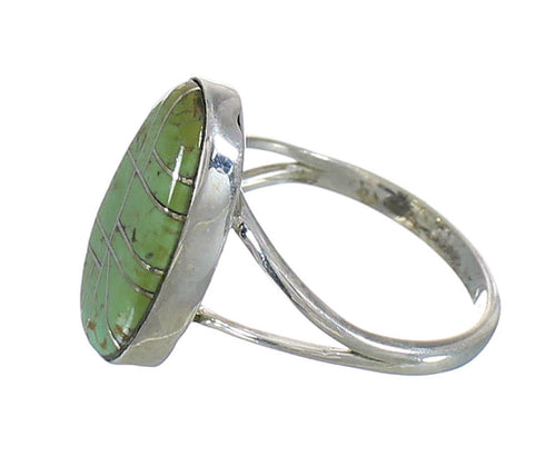 Genuine Sterling Silver Turquoise Inlay Jewelry Ring Size 6-1/2 MX62068